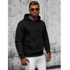 Svart hoodie - Stilren herrtröja sidan