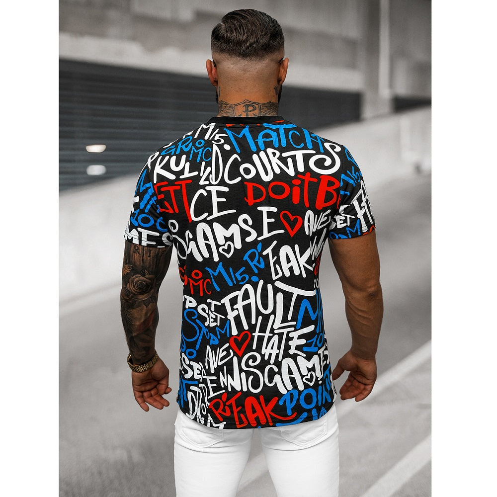 T-shirt med textryck - Kortärmad herr bakifrån