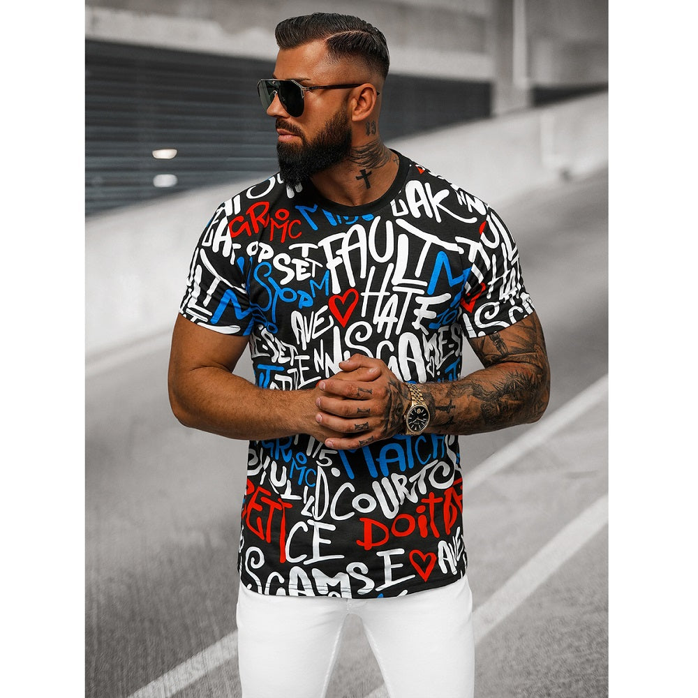T-shirt med textryck - Kortärmad herr framifrån