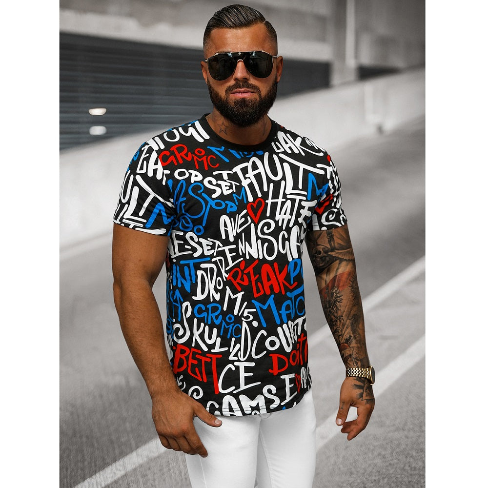 T-shirt med textryck - Kortärmad herr
