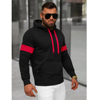 Svart Huvtröja - Hoodie med röda detaljer sidan