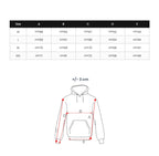 Svart Huvtröja - Hoodie med röda detaljer storlekstabell