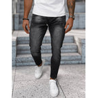 Herrjeans med Snören - Svart Slim Fit framifrån