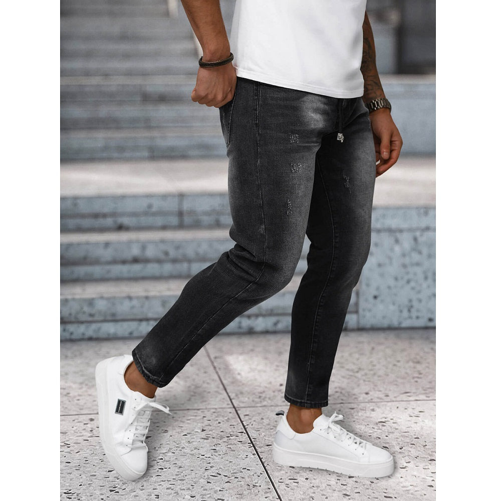 Herrjeans med Snören - Svart Slim Fit sidan