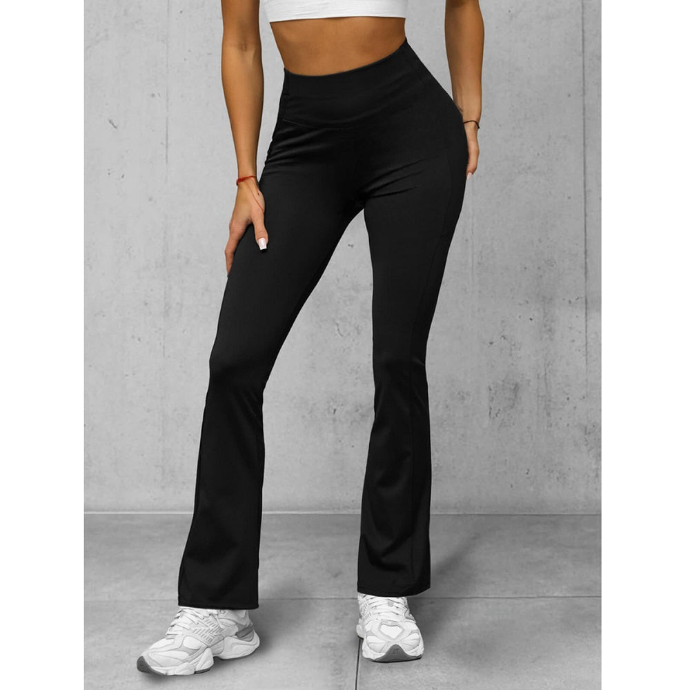 Damleggings med utsvängda ben - Svarta Träningsleggings