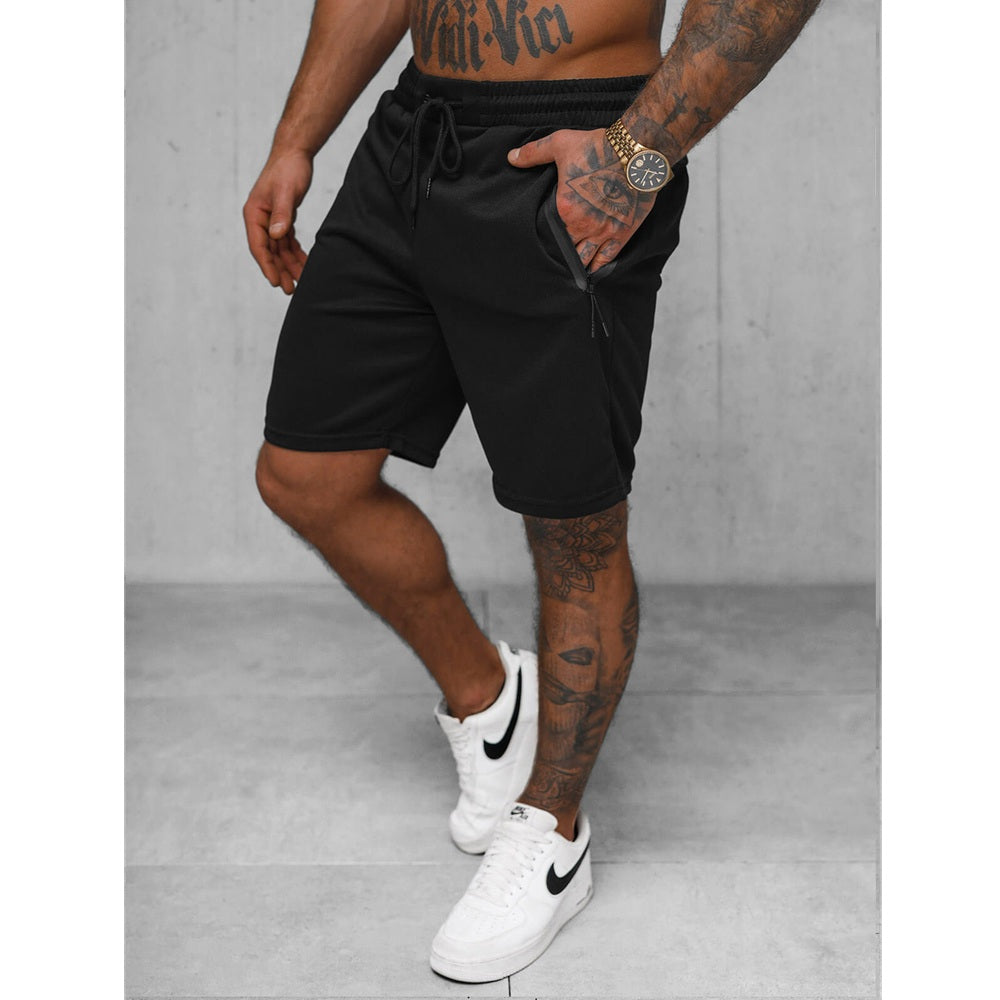 Svarta billiga herrshorts framifrån