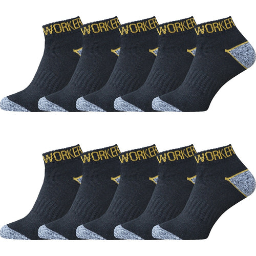 10 pack korta arbetsstrumpor svarta