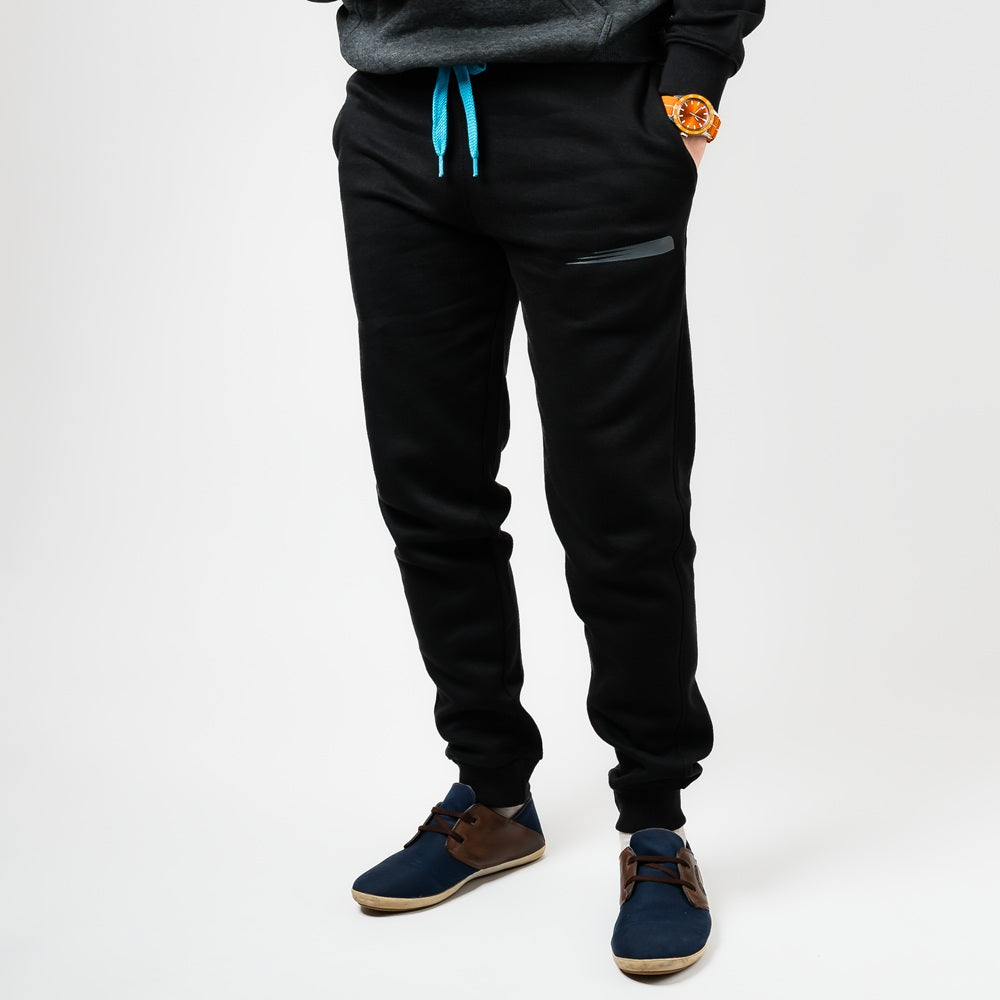 Svarta mjukisbyxor med blåa snören - Modell Stockholm JHNsport