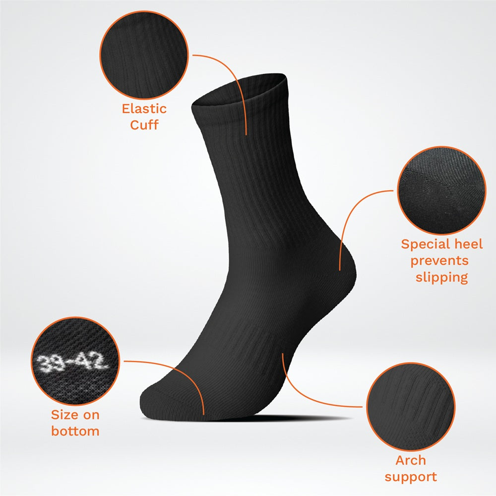 Billiga svarta normal höga strumpor unisex information