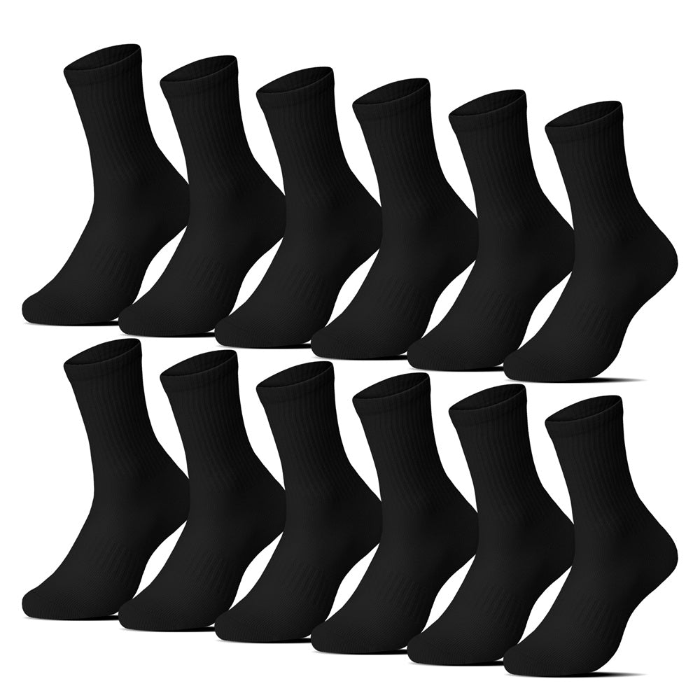 Billiga svarta normal höga strumpor unisex