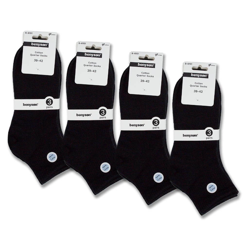 medelhöga svarta strumpor unisex 12-pack