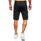 Svarta cargoshorts - Kortbyxor herr bakifrån