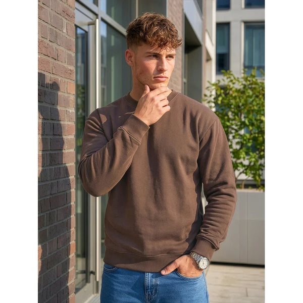 Billig brun sweatshirt herr
