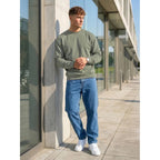 Sweatshirt herr billig grön tröja stående modell