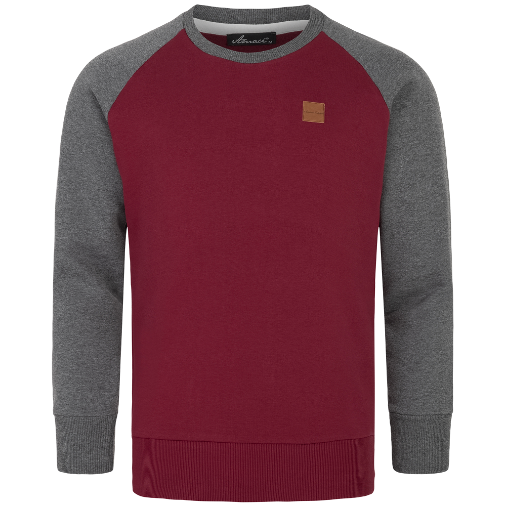 Sweatshirt Herr - långärmad vinröd herrtröja