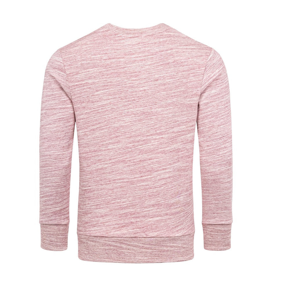 Vinröd melange herrtröja - Sweatshirt bakifrån
