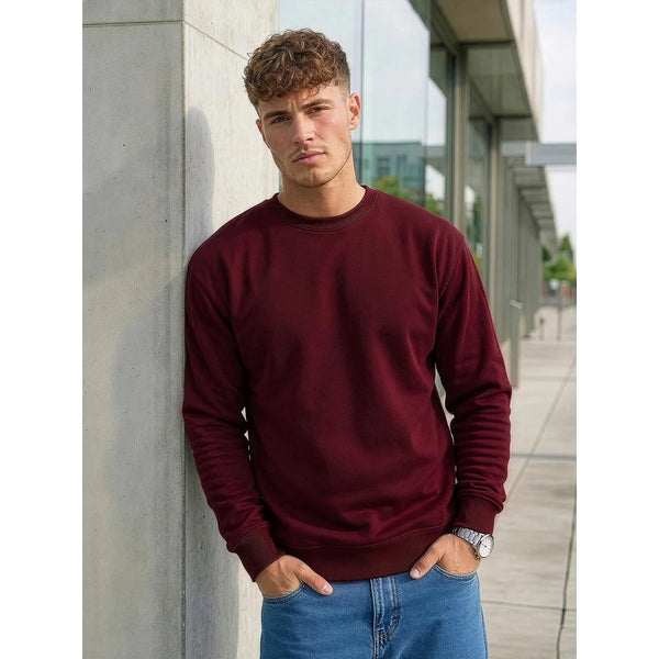 Billig vinröd sweatshirt herr