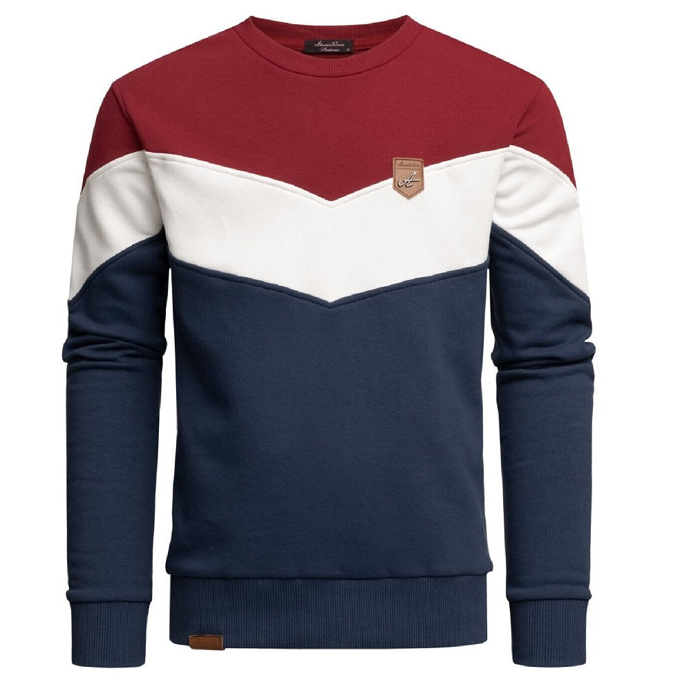 Sweatshirt herr - Flerfärgad herrtröja röd vit navyblå