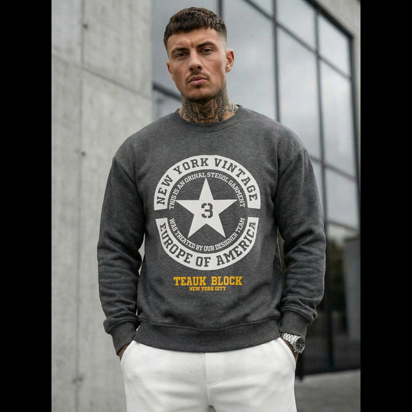 Grafitgrå sweatshirt herr