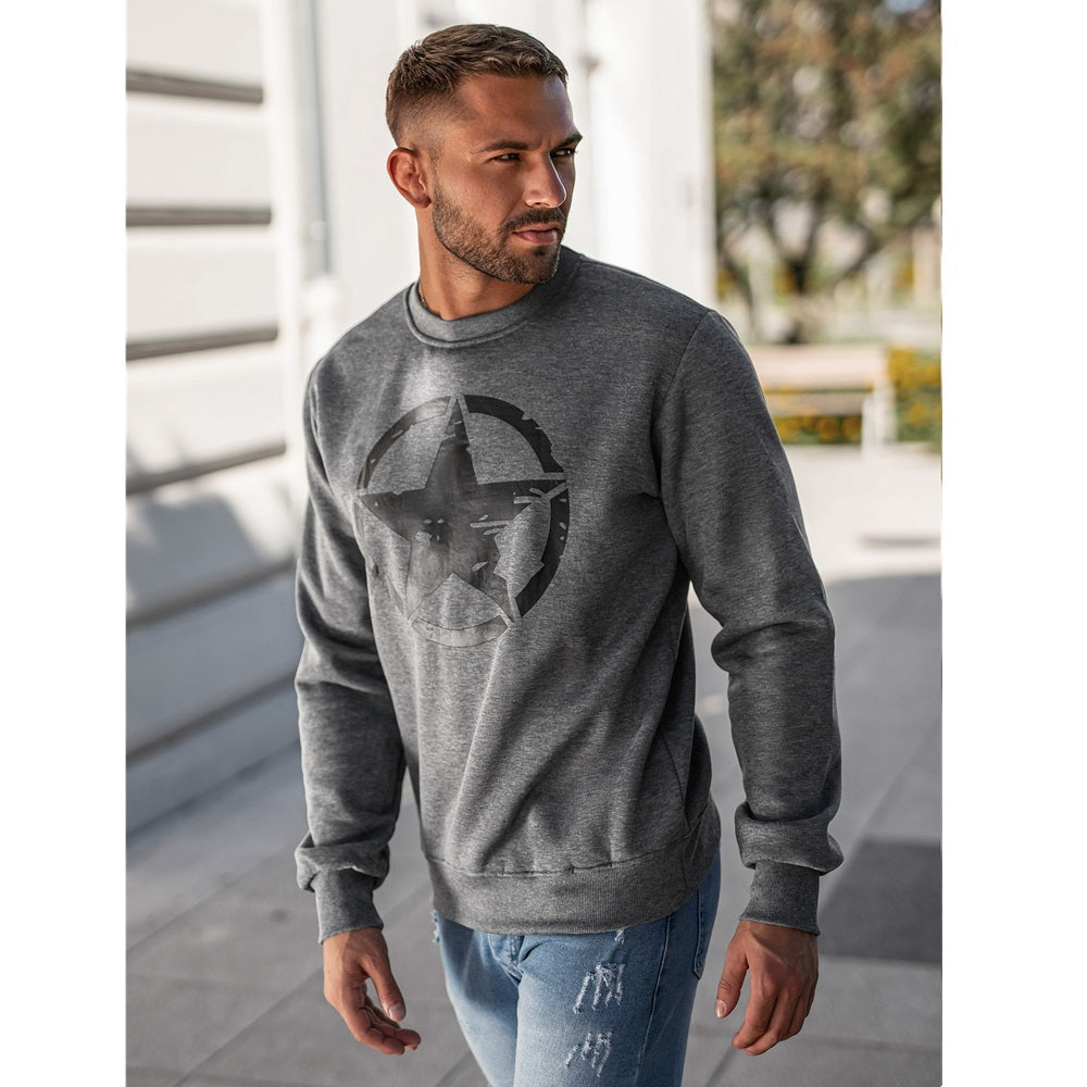 Klassisk herrtröja mörkgrå från sidan