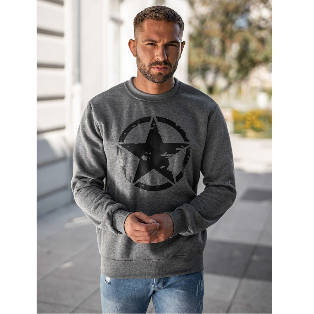 Klassisk herrtröja mörkgrå framifrån