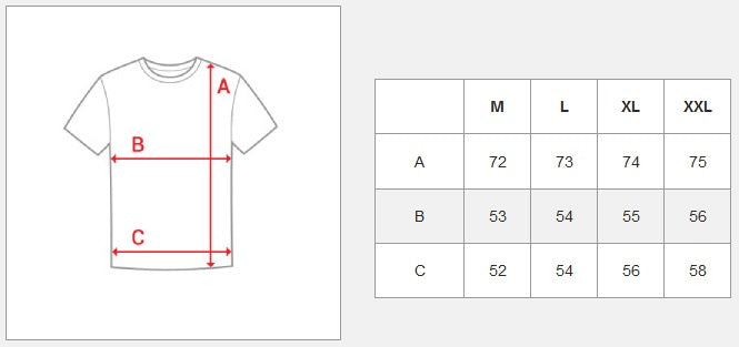 Kortärmad tröja - T-shirt Denim storlekstabell