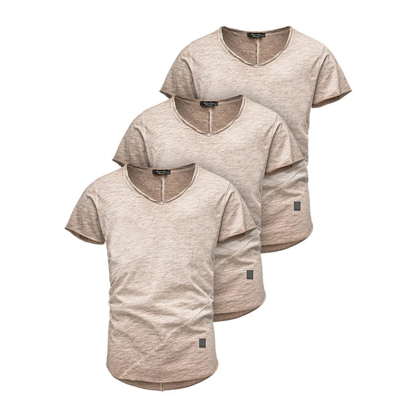3-pack t-shirts herr beige
