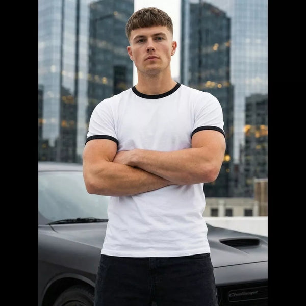 Vit t-shirt basic herr