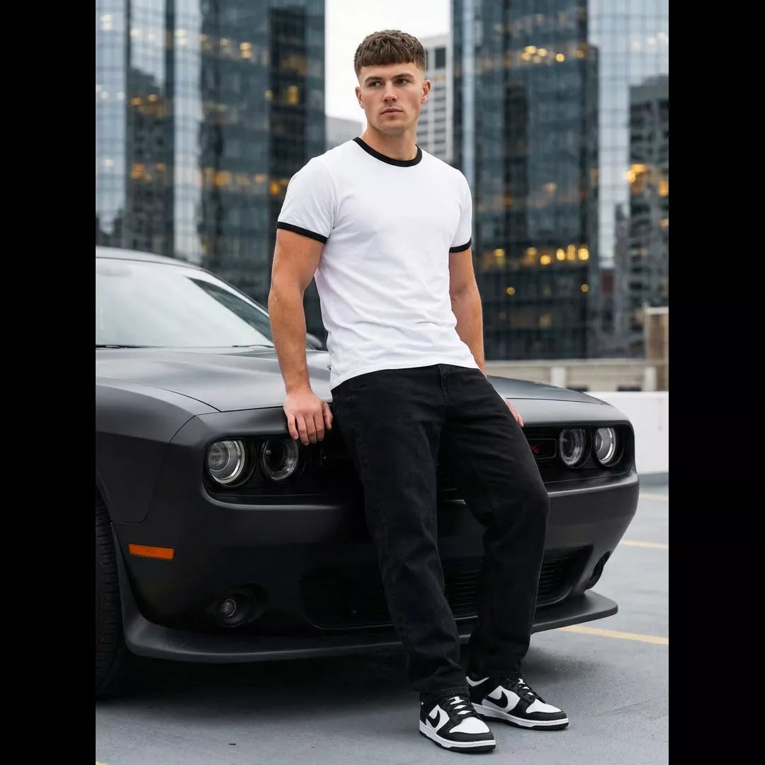 klassisk basic vit t-shirt