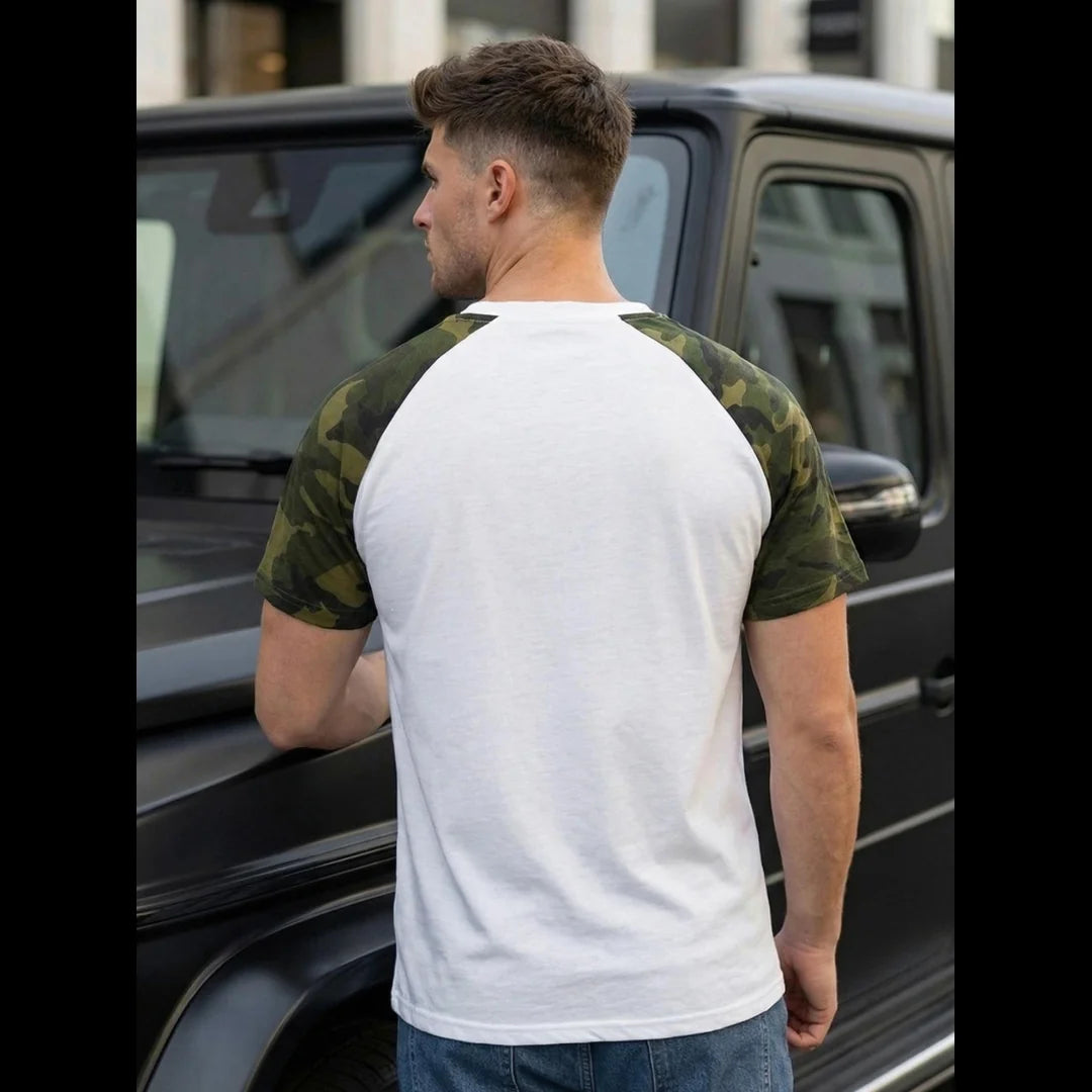 T-shirt herr camo raglan bakifrån