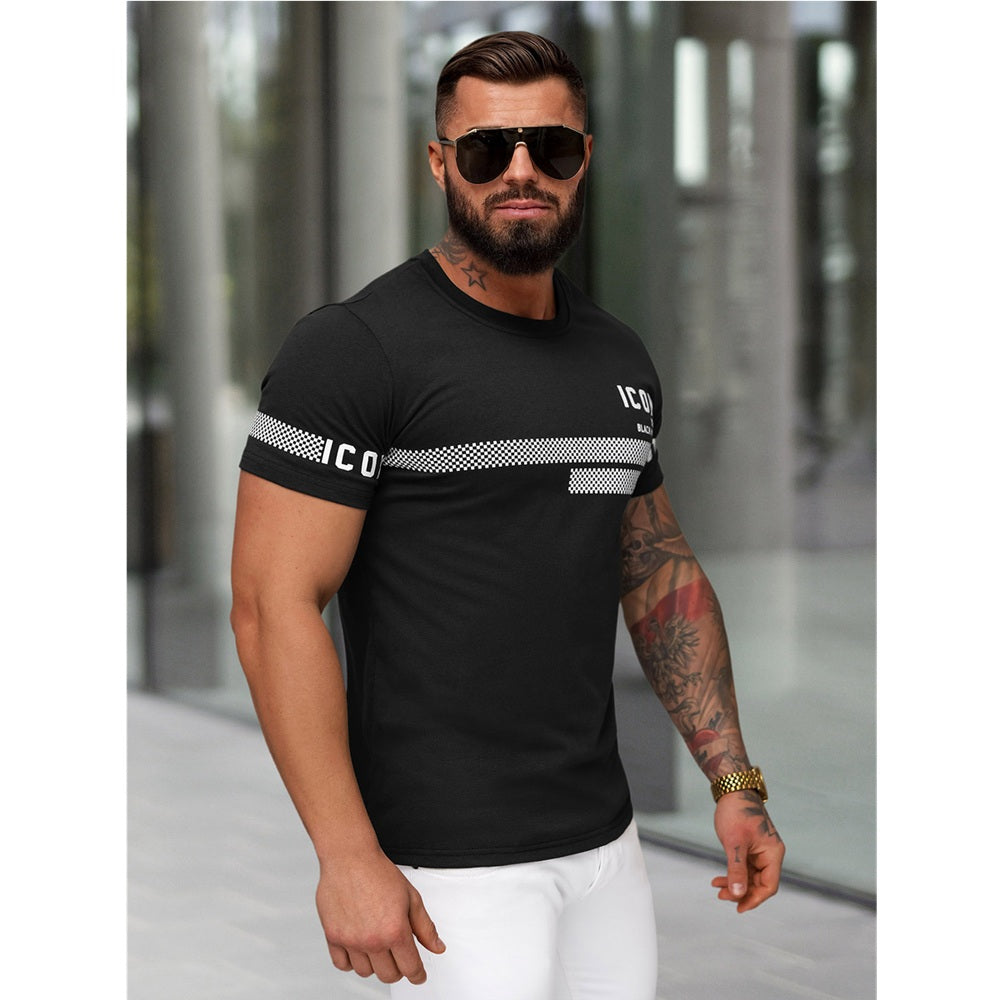 Svart Slim Fit Herr - T-shirt Icon sidan