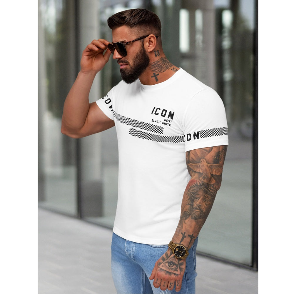 Slim Fit Herrtröja - Vit T-shirt Icon sida