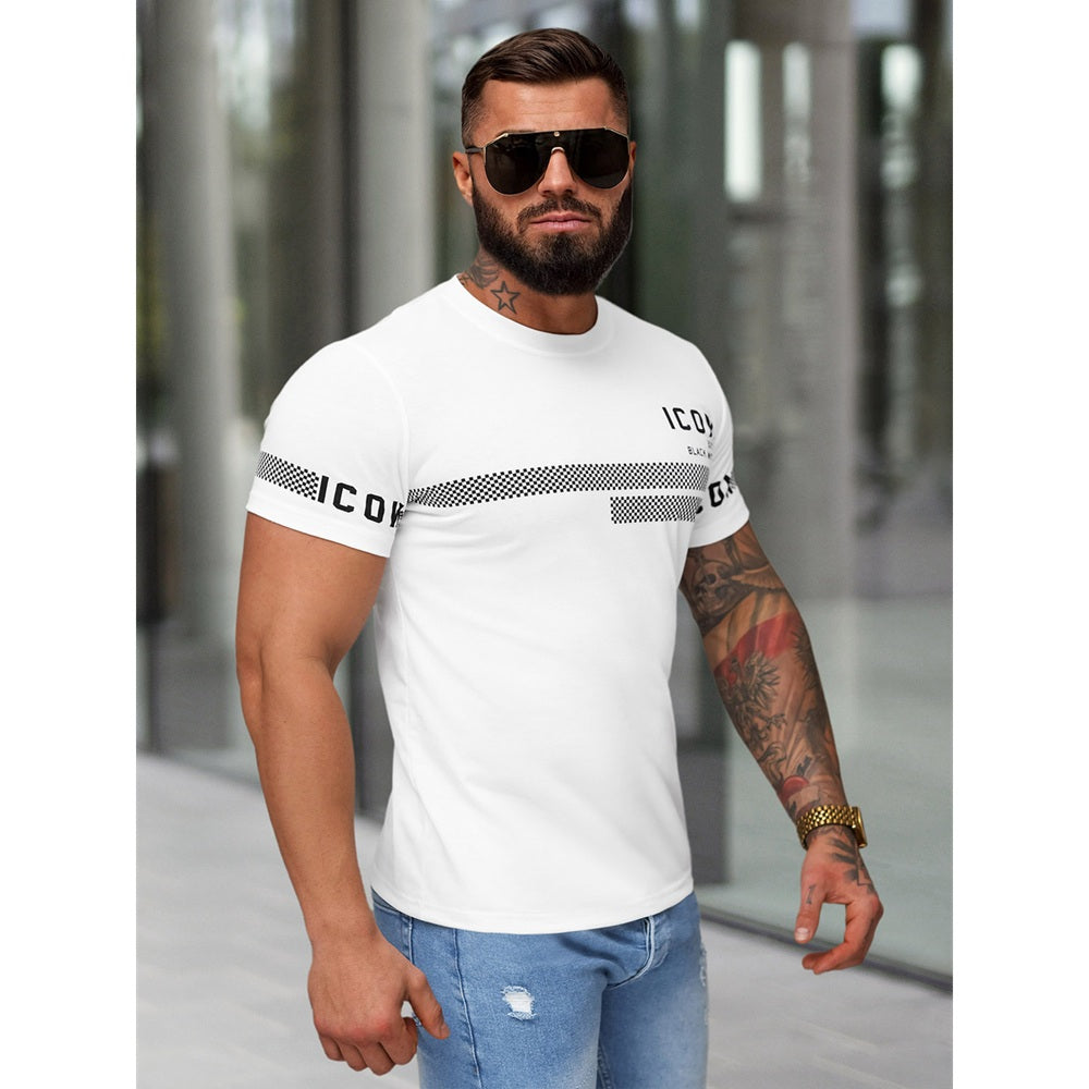 Slim Fit Herrtröja - Vit T-shirt Icon sidan