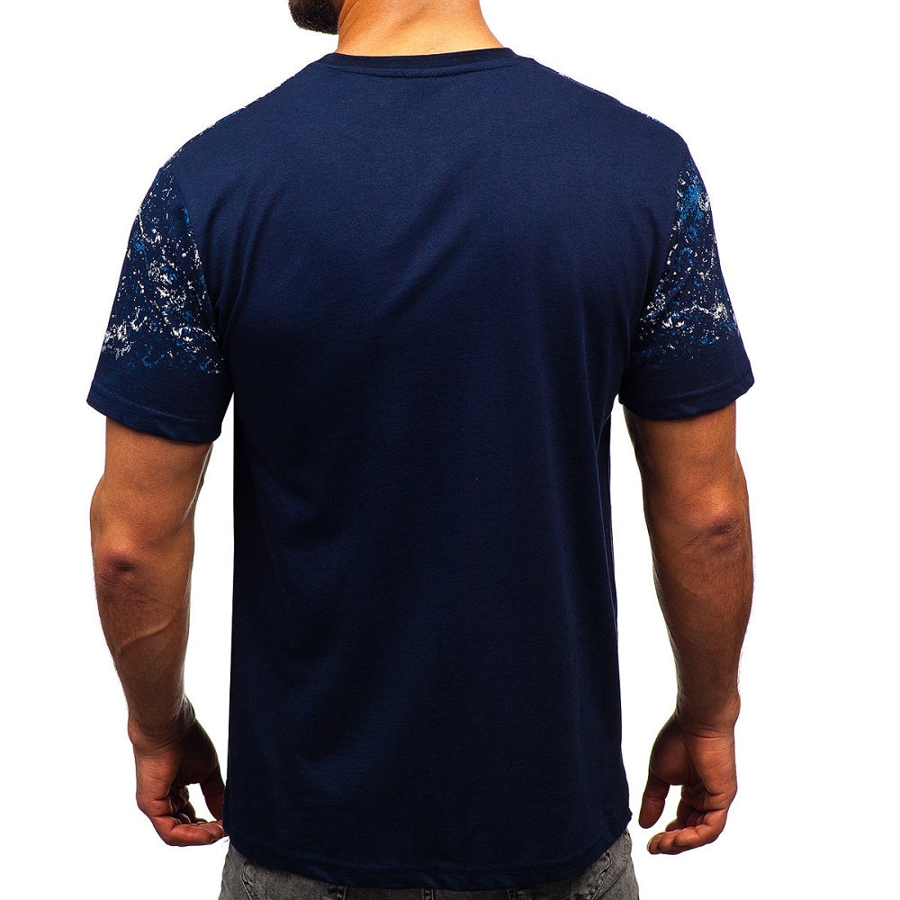T-shirts med tryck - mörkblå printed herrtröja bakifrån