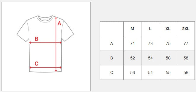 Basic t-shirt - Herr O-ringad storlekstabell