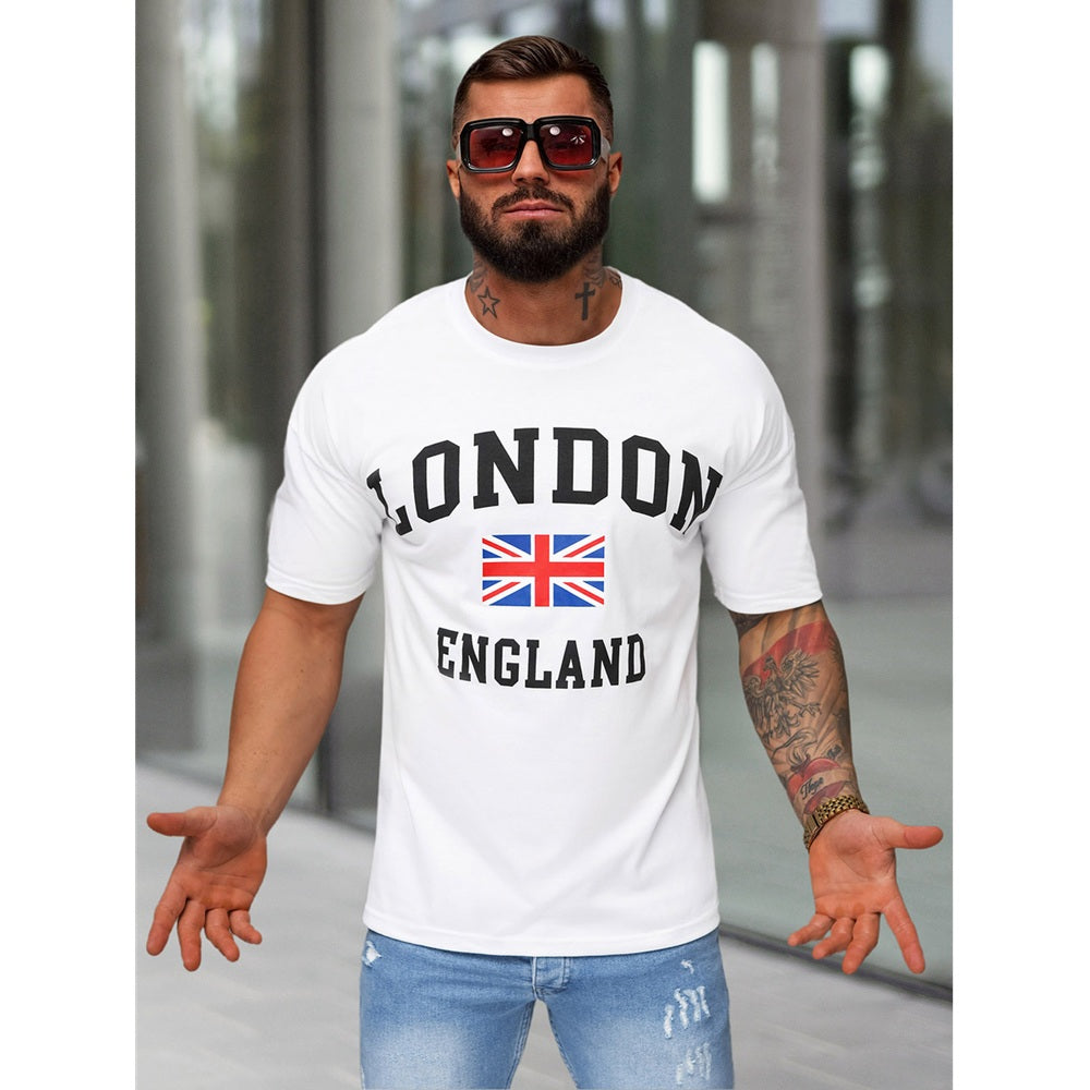 Vit Storbritannien T-shirt - Loose Fit framifrån