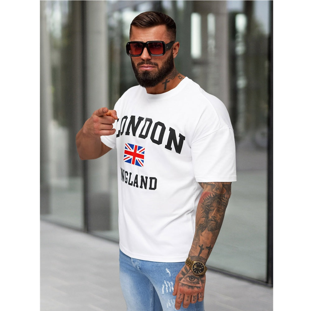 Vit Storbritannien T-shirt - Loose Fit sidan