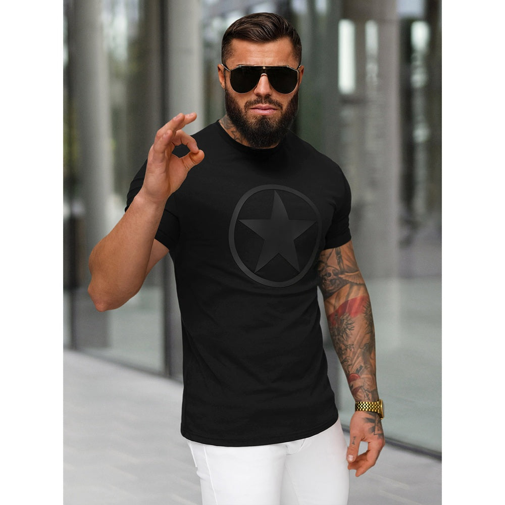 Slim fit T-shirt Herr - Stjärntryck sida