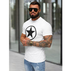Vit Herr T-shirt med Stjärntryck - Slim Fit sidan