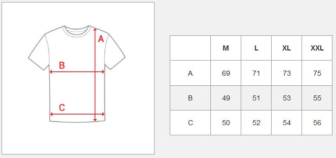 T-shirt med bröstficka - Herrtröja - Vit/Svart - Storlekstabell