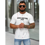 Vit Designtryckt T-shirt Milano - Herrtröja framifrån