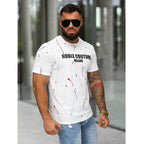 Vit Designtryckt T-shirt Milano - Herrtröja sidan
