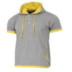 T-shirt med luva - Herrtröja grå/gul framifrån