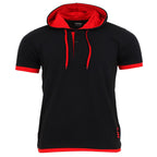 T-shirt med luva - Herrtröja svart/röd