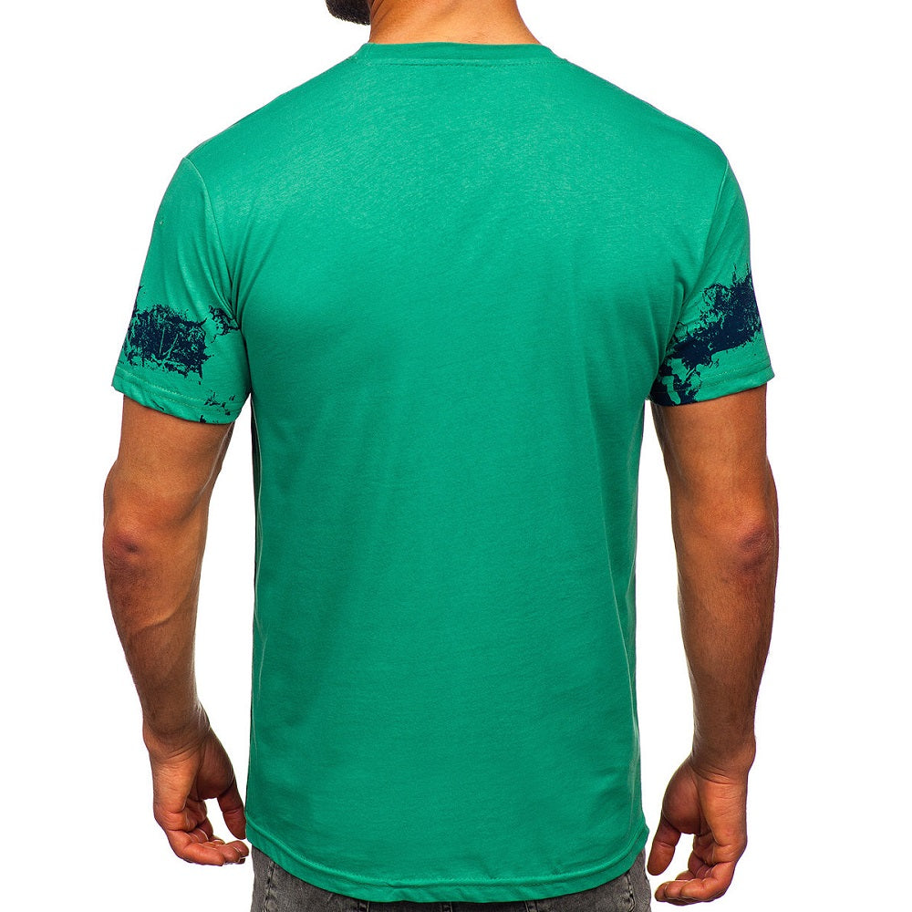 T-shirt herr - grön printed herrtröja Verso bakifrån