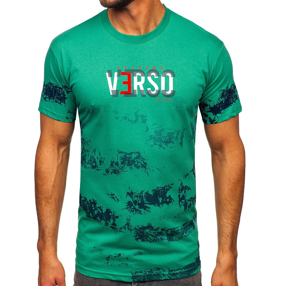 T-shirt herr - grön printed herrtröja Verso