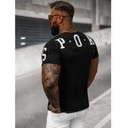 T-shirt med tryck Sports - Svart Herrtröja bakifrån