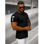 T-shirt med tryck Sports - Svart Herrtröja sida