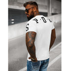 Printed T-shirt Sports - Vit Herrtröja bakifrån