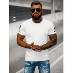 Printed T-shirt Sports - Vit Herrtröja framifrån